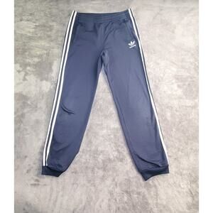 Adidas Youth Sz L Track Pants Navy White 3-Stripes Athletic Joggers C12-1